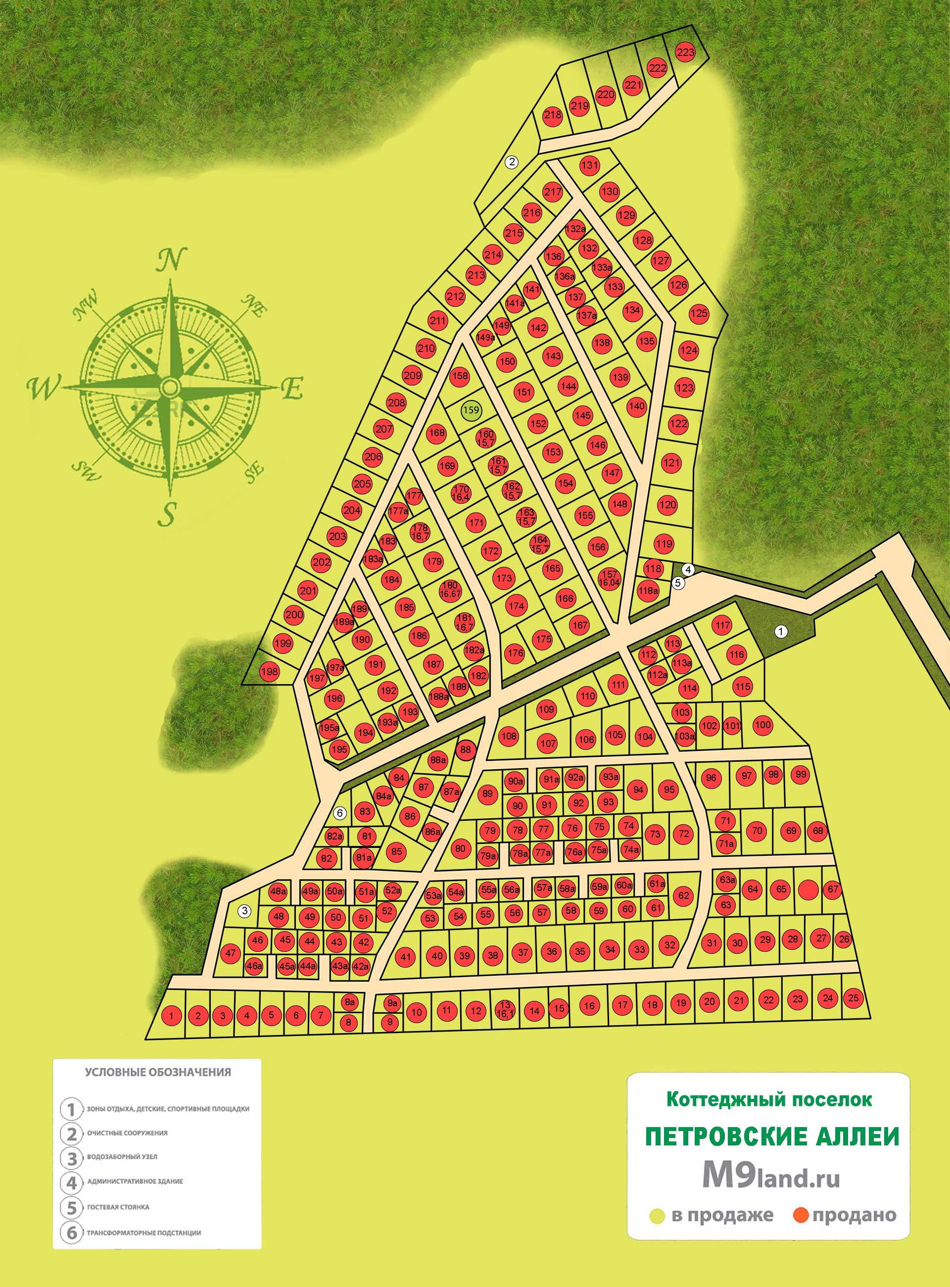 План поселка Петровские Аллеи, схема поселка Петровские Аллеи
