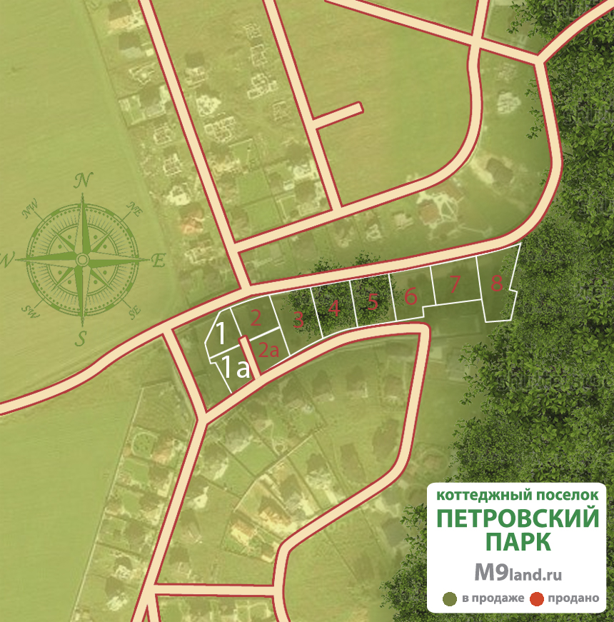 План поселка Петровский Парк, схема поселка Петровский Парк